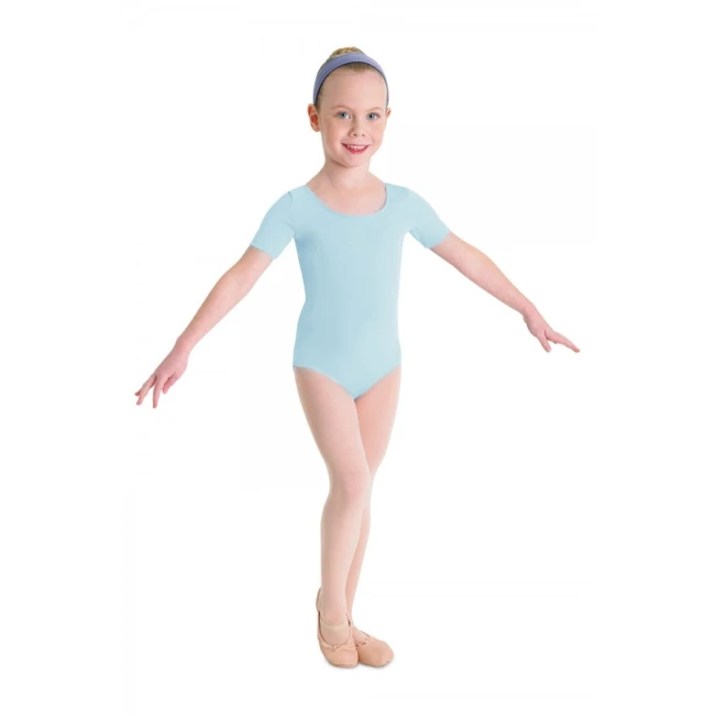 Bloch Ballet, Kinder-Baumwolltrikot mit kurzem Ärmel – Pastellblau Bloch Bloch Ballet, Kinder-Baumwolltrikot mit kurzem Ärmel – Pastellblau Bloch