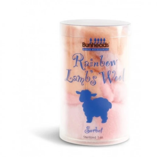 Bunheads, regenbogenfarbene Lammwolle im Becher