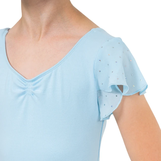 Bloch Scarlett, Mädchen-Trikot mit Volantärmel Bloch Scarlett, Mädchen-Trikot mit Rüschenärmeln – Pastellblau Bloch
