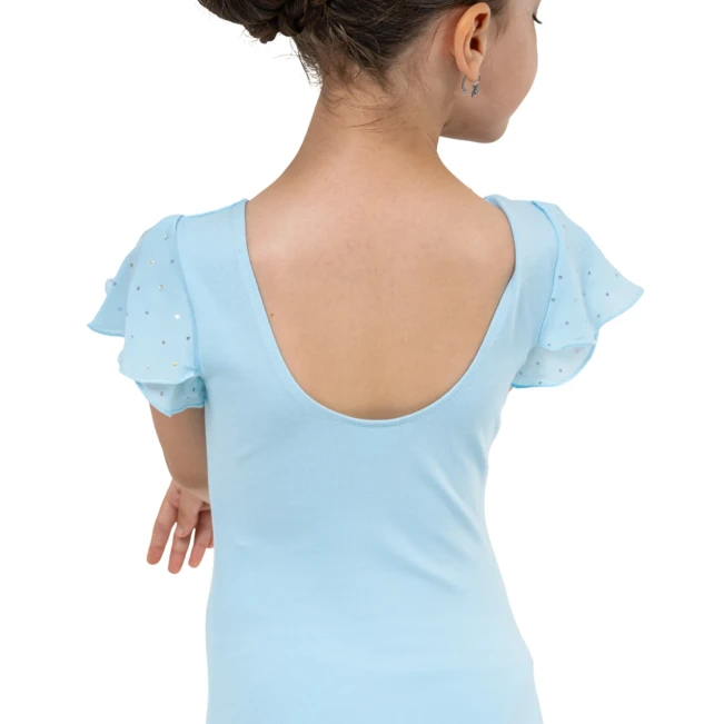 Bloch Scarlett, Mädchen-Trikot mit Rüschenärmeln – Pastellblau Bloch Bloch Scarlett, Mädchen-Trikot mit Rüschenärmeln – Pastellblau Bloch