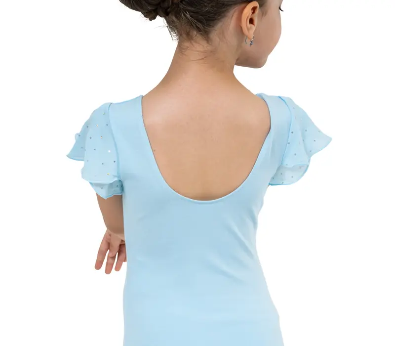 Bloch Scarlett, Mädchen-Trikot mit Rüschenärmeln – Pastellblau Bloch Bloch Scarlett, Mädchen-Trikot mit Rüschenärmeln – Pastellblau Bloch