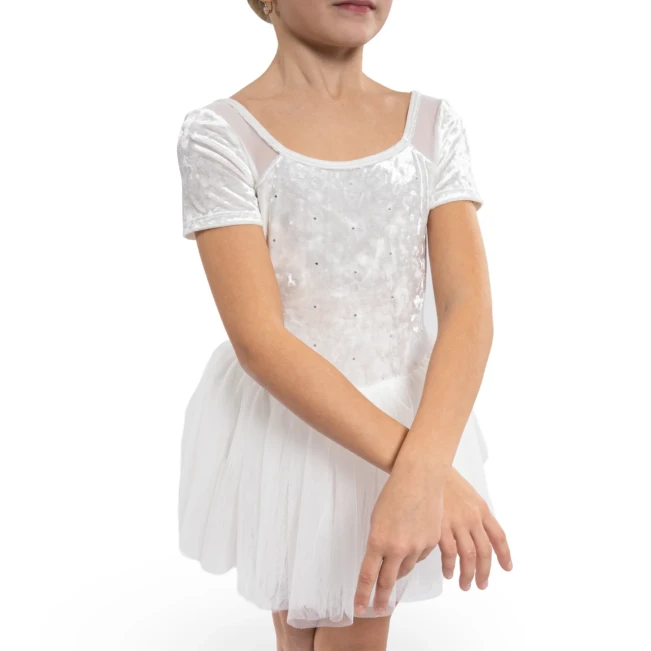 Bloch Delilah, Trikot für Mädchen mit Tutu-Röckchen Bloch Delilah, Mädchen-Trikot mit Tutu-Röckchen - Weiß