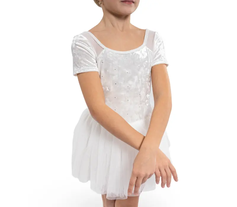 Bloch Delilah, Mädchen-Trikot mit Tutu-Röckchen - Weiß