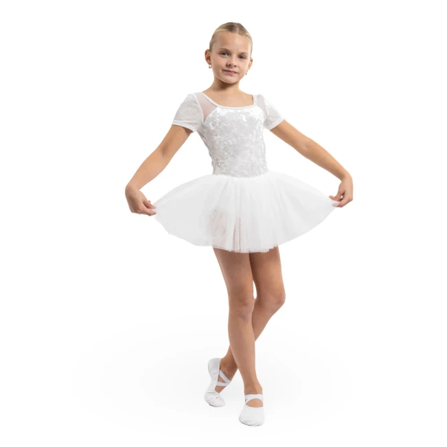 Bloch Delilah, Trikot für Mädchen mit Tutu-Röckchen Bloch Delilah, Mädchen-Trikot mit Tutu-Röckchen - Weiß