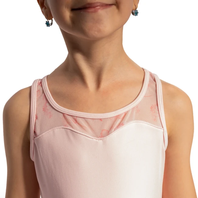 Bloch Evie Floral tank, Mädchen-Trikot mit Tutu-Röckchen und breiten Trägern Bloch Evie Floral tank, Mädchen-Trikot mit Tutu-Röckchen und breiten Trägern