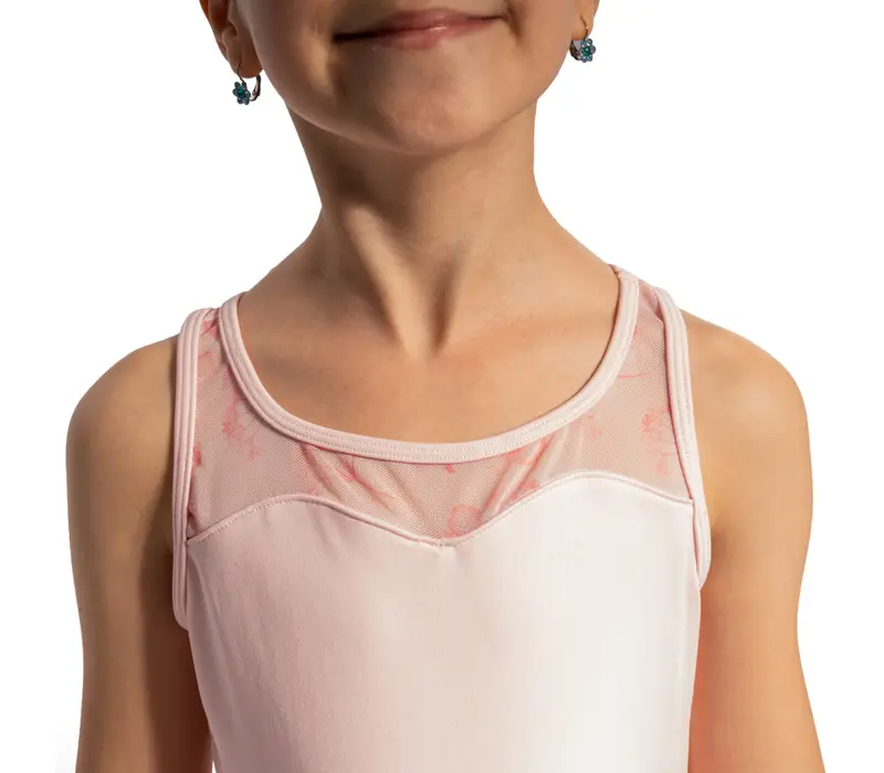 Bloch Evie Floral Tank, Mädchen-Trikot mit Tutu-Röckchen mit breiten Trägern - Candy Pink Bloch