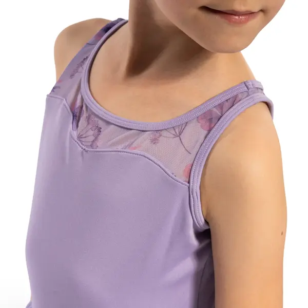 Bloch Evie Floral Tank, Mädchen-Trikot mit Tutu-Röckchen mit breiten Trägern 