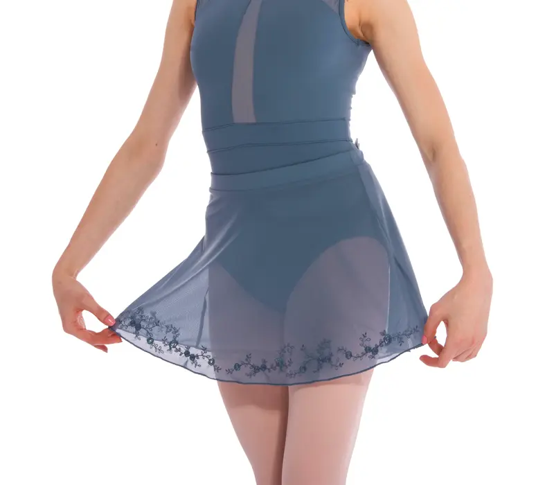 Bloch Hana Floral Mesh-Rock, Damenrock mit elastischem Bund - Bloch Grau Bloch Hana Floral Mesh-Rock, Damenrock mit elastischem Bund - Bloch Grau