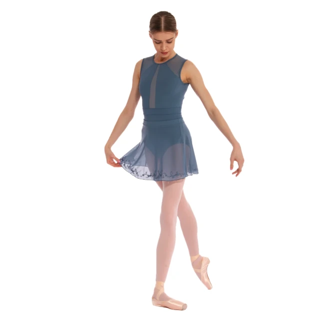 Bloch Hana Floral Mesh-Rock, Damenrock mit elastischem Bund Bloch Hana Floral Mesh-Rock, Damenrock mit elastischem Bund - Bloch Grau