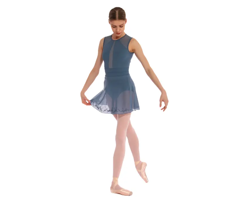 Bloch Hana Floral Mesh-Rock, Damenrock mit elastischem Bund Bloch Hana Floral Mesh-Rock, Damenrock mit elastischem Bund - Bloch Grau