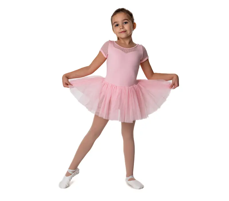 Bloch Holly, Kindertrikot mit Tutu-Röckchen - Rosa Candy Bloch