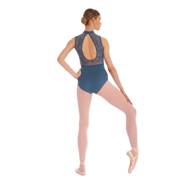 Bloch Kali Floral, Damen-Trikot mit hohem Kragen und offenem Rücken