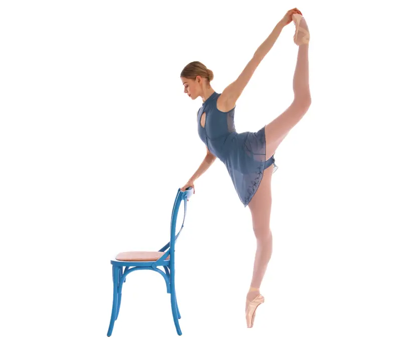 Bloch Kali Floral, Damen-Trikot mit Stehkragen und offenem Rücken - Bloch Grau Bloch Kali Floral, Damen-Trikot mit Stehkragen und offenem Rücken - Bloch Grau