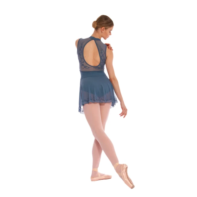 Bloch Kali Floral, Damen-Trikot mit Stehkragen und offenem Rücken - Bloch Grau