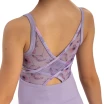 Bloch Lila Floral, Mädchen-Turnanzug mit dünnen Trägern