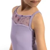 Bloch Lila Floral, Mädchen-Turnanzug mit dünnen Trägern
