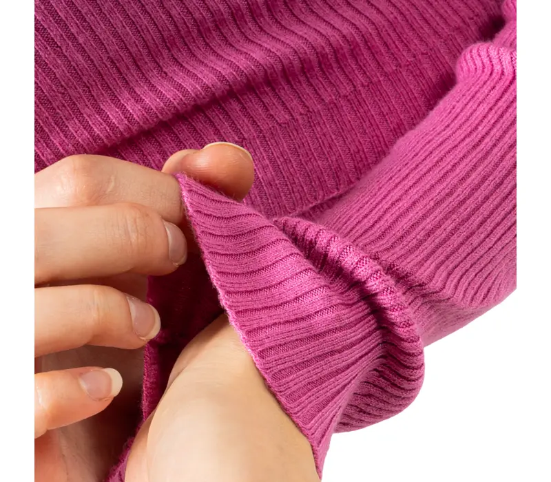Bloch Wickelpullover Luna, Damen-Stricktop zum Aufwärmen - Rosa - Deep Pink Bloch
