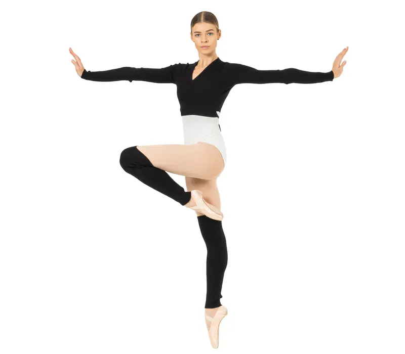 Bloch Wrap Sweater Luna, Damen-Stricktop zum Aufwärmen - Schwarz