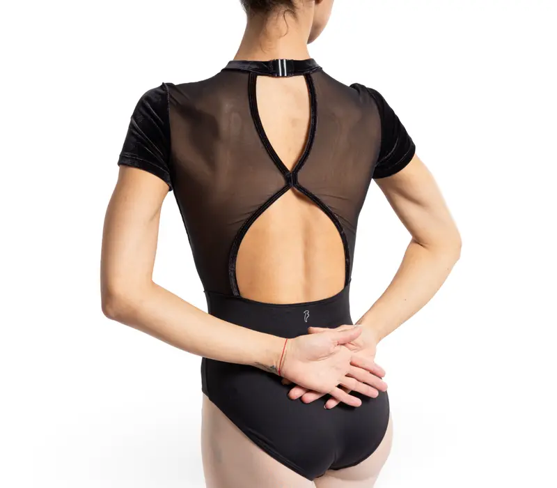 Bloch Gia Cap-Sleeve-Trikot, Tanztrikot für Damen - Schwarz