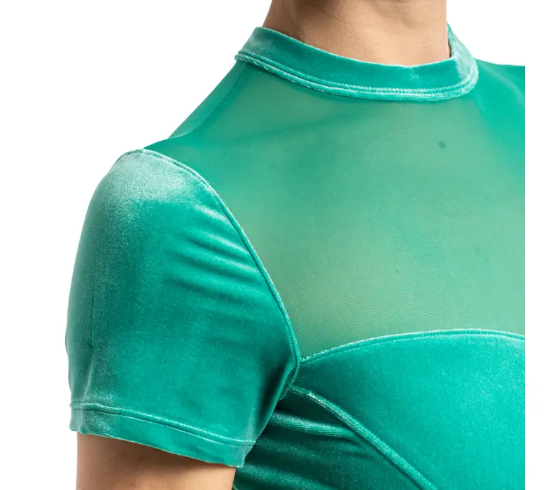 Bloch Gia Leotard mit Cap-Ärmeln, Damen-Trikot - Emerald Bloch