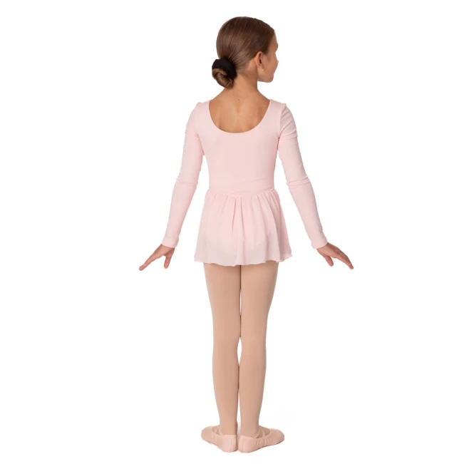 Bloch Petal, Mädchen-Trikot mit langen Ärmeln und Röckchen