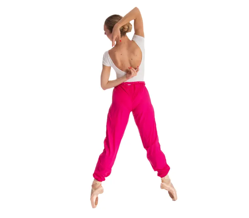 Bloch, Damen lange Aufwärm-Überziehhose aus Raschelstoff - Violett - raspberry