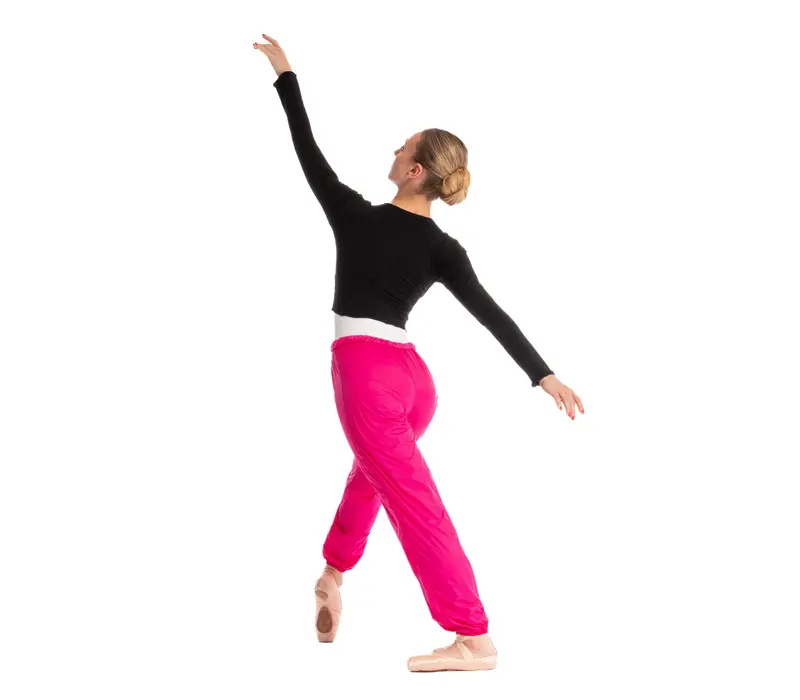 Bloch, Damen lange Aufwärm-Überziehhose aus Raschelstoff - Violett - raspberry