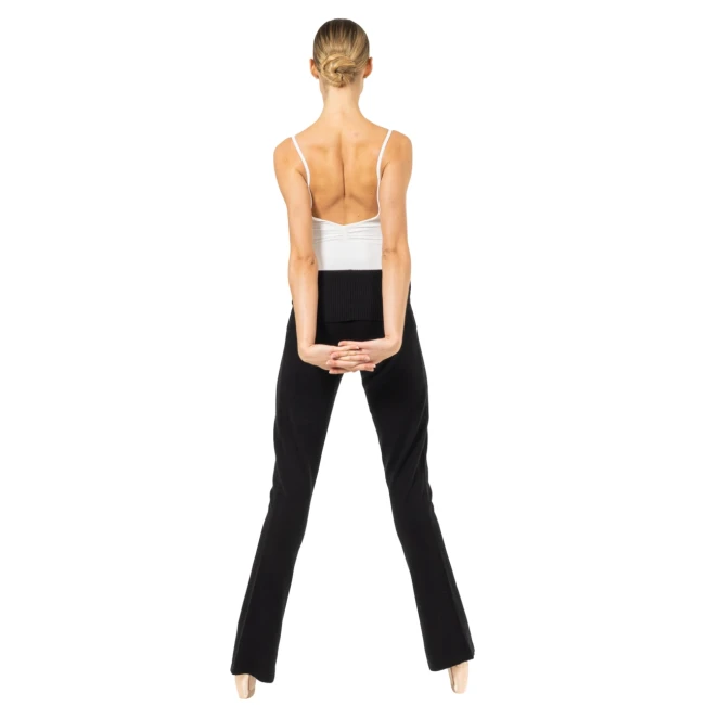 Bloch Flare Pant Rollover, Damen-Strickhose – Schwarz