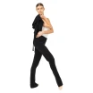 Bloch Flare Pant Rollover, Damen-Strickhose – Schwarz