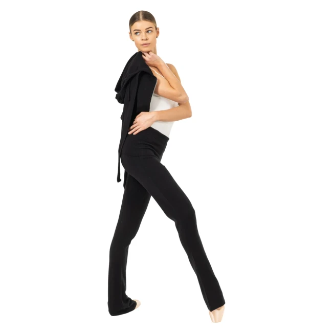 Bloch Flare Pant Rollover, Damen-Strickhose – Schwarz