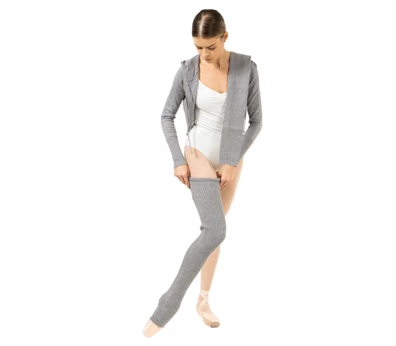 Bloch Thigh High Legwarmer, hohe gestrickte Stulpen – Grau Bloch