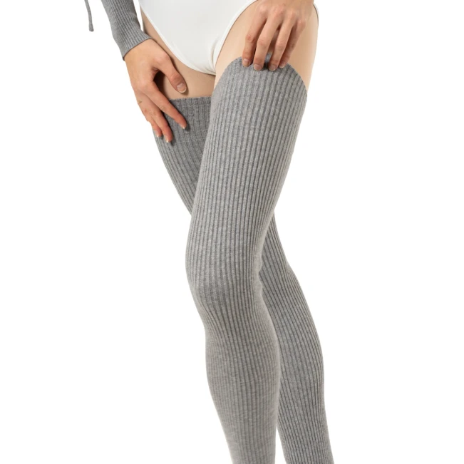 Bloch thigh high legwarmer, Damen hohe gestrickte Stulpen Bloch Thigh High Legwarmer, hohe gestrickte Stulpen – Grau Bloch