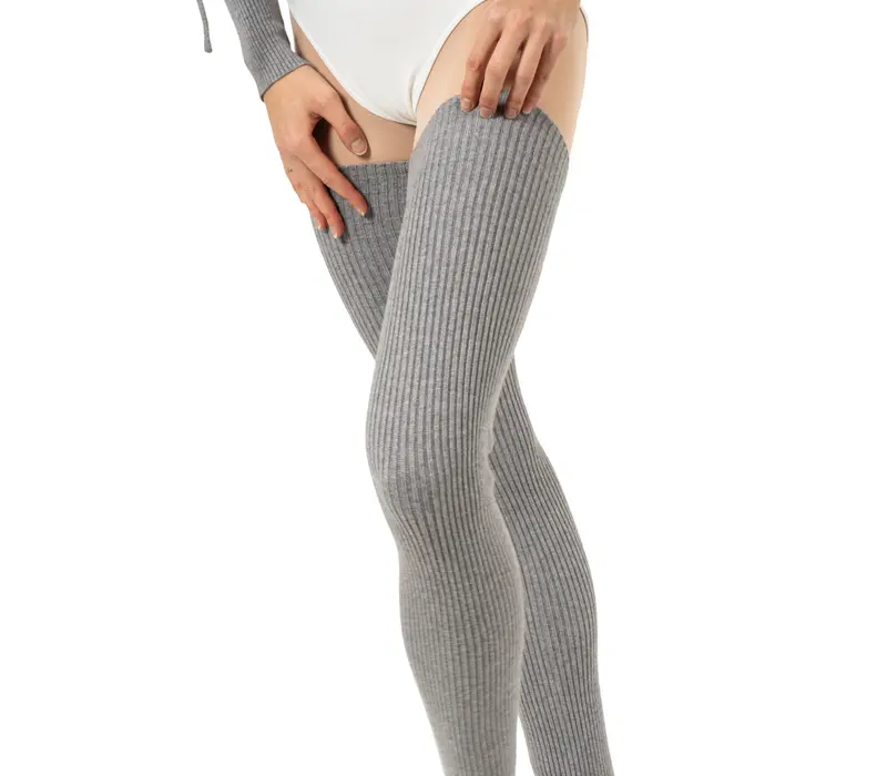 Bloch Thigh High Legwarmer, hohe gestrickte Stulpen – Grau Bloch