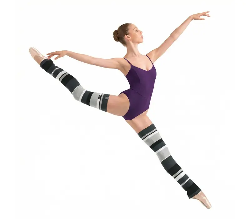 Bloch Striped Leg Warmers, gestreifte Stulpen für Erwachsene - Schwarz