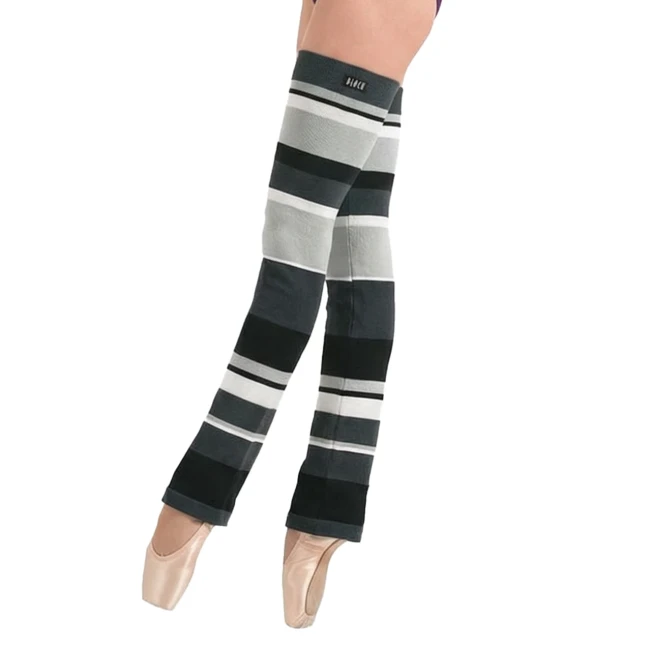 Bloch gestreifte Beinstulpen, gestreifte Stulpen über dem Knie Bloch Striped Leg Warmers, gestreifte Stulpen für Erwachsene - Schwarz