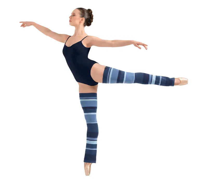 Bloch Striped Leg Warmers, gestreifte Stulpen für Erwachsene - Blaues Bloch