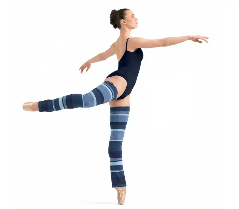 Bloch Striped Leg Warmers, gestreifte Stulpen für Erwachsene - Blaues Bloch