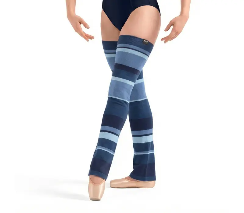 Bloch Striped Leg Warmers, gestreifte Stulpen für Erwachsene - Blaues Bloch