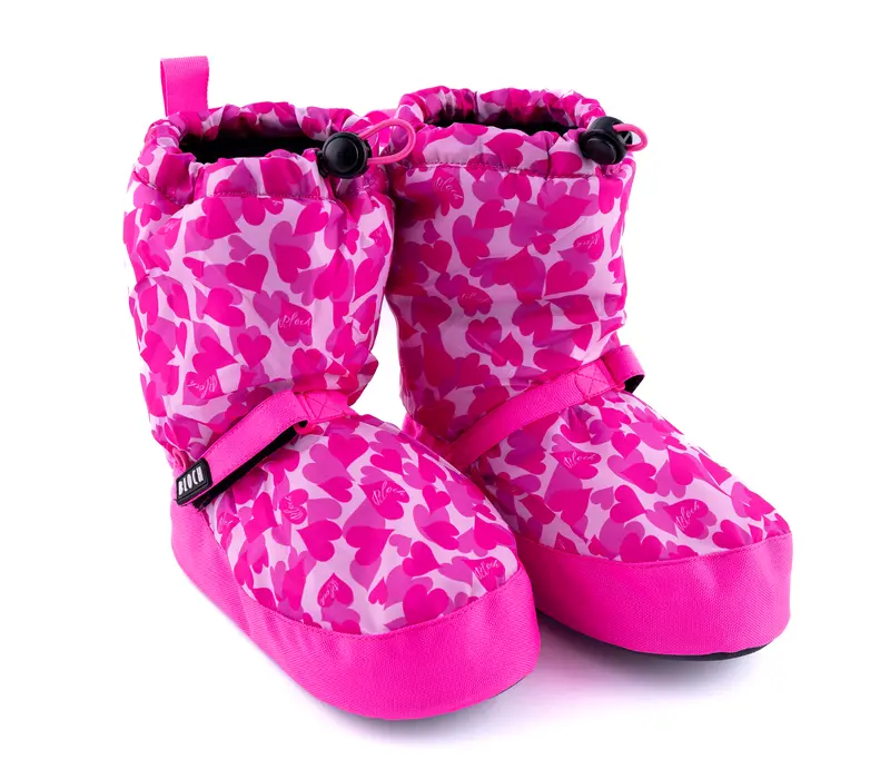 Bloch Booties Edition mit Muster, Aufwärmschuhe für Kinder - Rosa Herzchen Bloch Bloch Booties Edition mit Muster, Aufwärmschuhe für Kinder - Rosa Herzchen Bloch