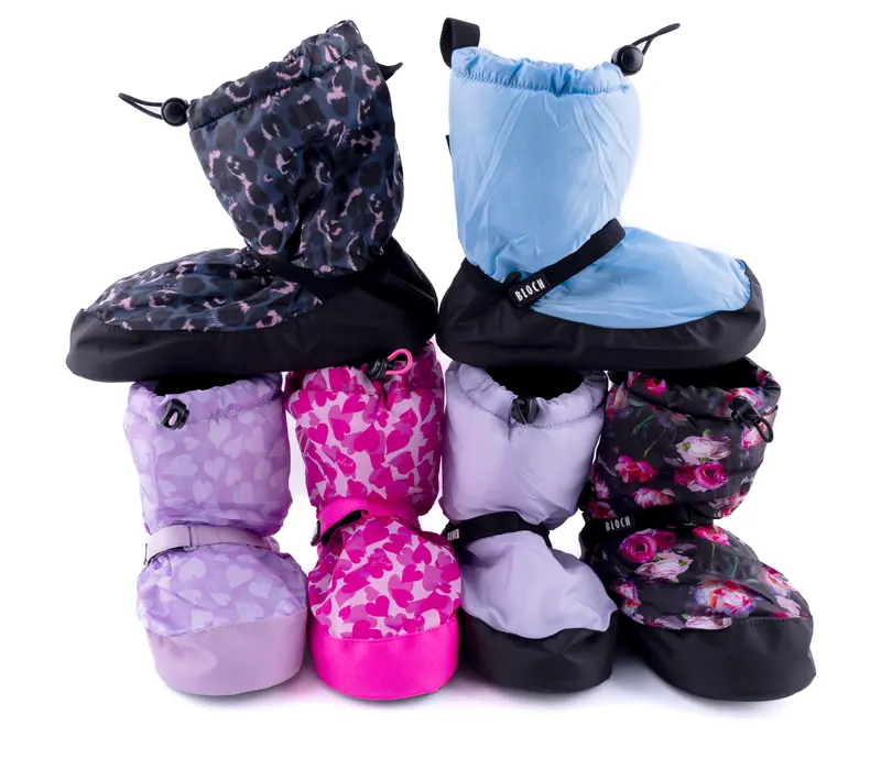 Bloch Booties Muster-Edition, Damen-Wärmeschuhe - lila Herzchen Bloch