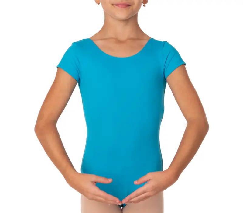 Bloch Dujour, Mädchen-Trikot mit kurzen Ärmeln - Türkis Bloch