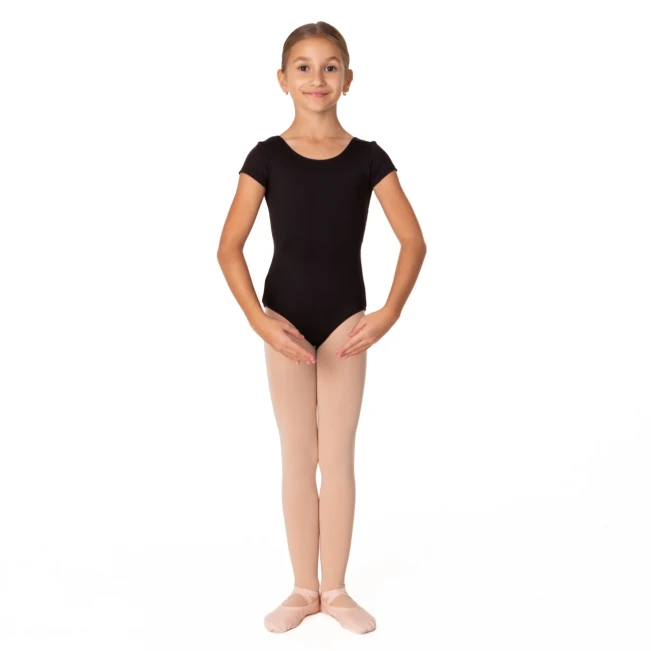 Bloch Dujour, Mädchen-Trikot mit kurzen Ärmeln - Schwarz