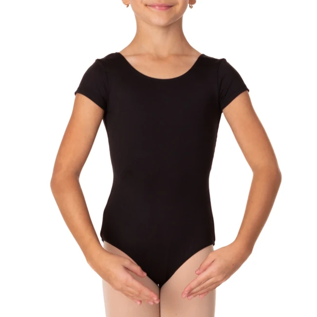 Bloch Dujour, Mädchen-Trikot mit kurzen Ärmeln - Schwarz