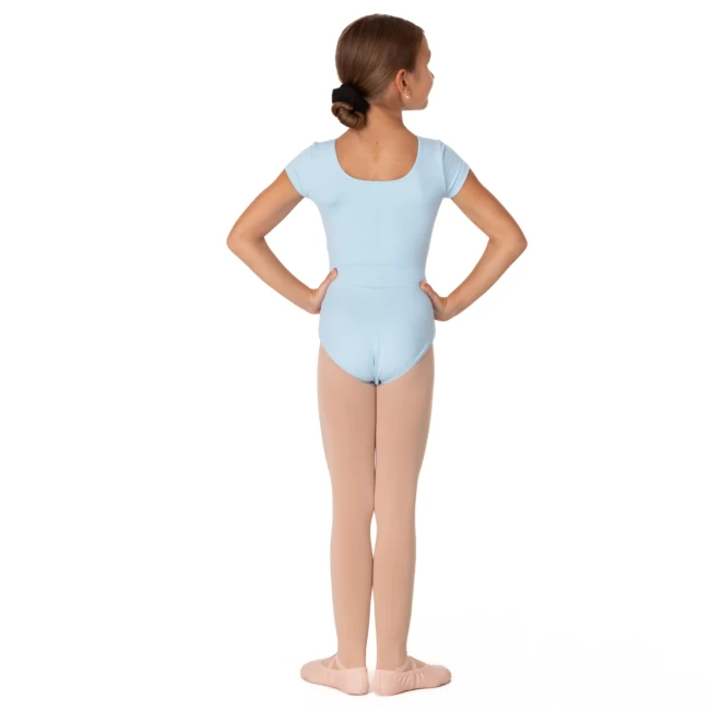 Bloch Dujour, Mädchen-Trikot mit kurzem Ärmel - Pastellblau Bloch