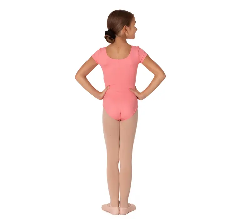 Bloch Dujour, Mädchen-Trikot mit kurzen Ärmeln - Korallenrot Bloch