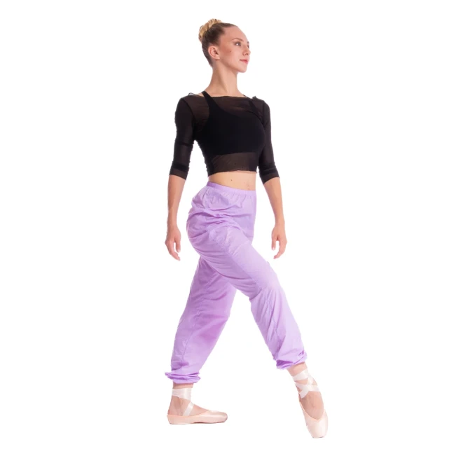 Bloch, lange Damen-Warm-up-Knisterhosen Bloch, Damen lange Aufwärm-„Raschel“-Hose – Hellrosa Bloch