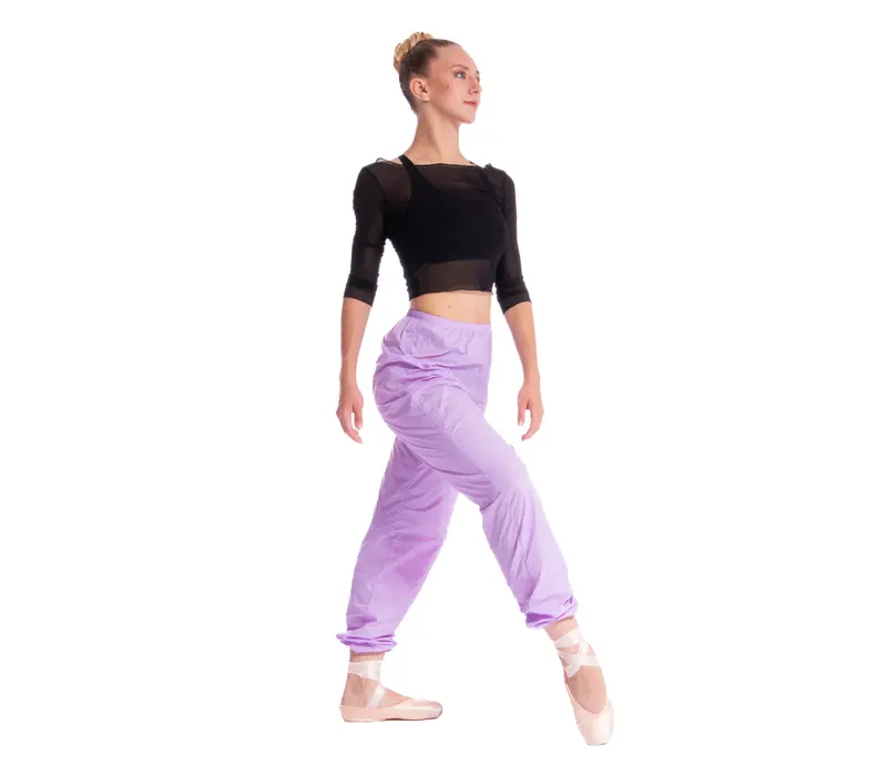 Bloch, Damen lange Raschelhose zum Aufwärmen - Flieder Lilac Bloch