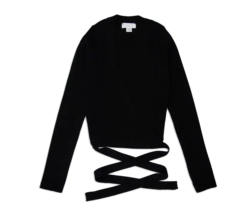 Knit Wrap Sweater, Damenpullover Knit Wrap Sweater, Damen-Cardigan zum Wickeln - Schwarz