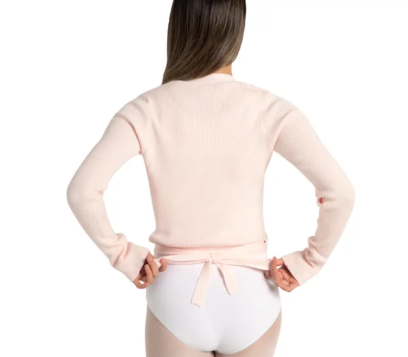 Knit Wrap Sweater, Damen-Wickelpullover – Rosa Capezio