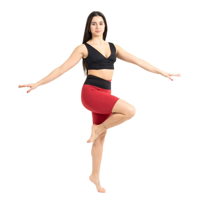 Capezio C'est La Vie Enchante Bike Short, Damen-Shorts mit Oberschenkellänge Capezio C'est La Vie Enchante Bike Short, Damen-Shorts in Oberschenkellänge - Rot Scarlet Capezio